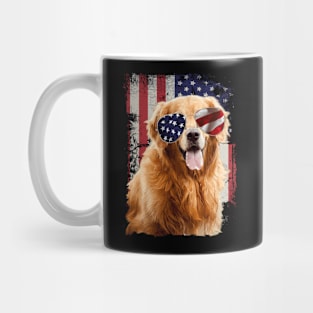 American Flag Golden Retriever Dreams, Trendy Tee for Dog Devotees Mug